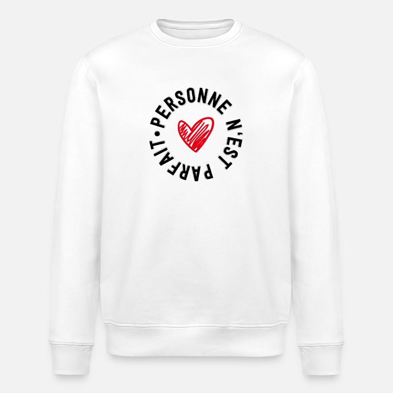 "personne n'est parfait" - Stanley/Stella Unisex Bio-Sweatshirt ROLLER - Weiß