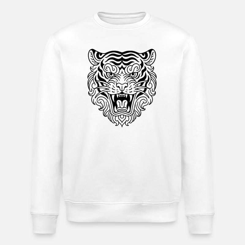 Tigerkopf - Stanley/Stella Unisex Bio-Sweatshirt ROLLER - Weiß