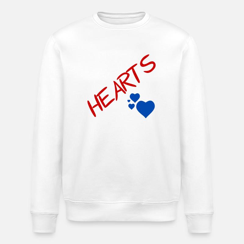 Coeurs bleus et lettres rouges - Sweat bio ROLLER Stanley/Stella Unisexe - blanc