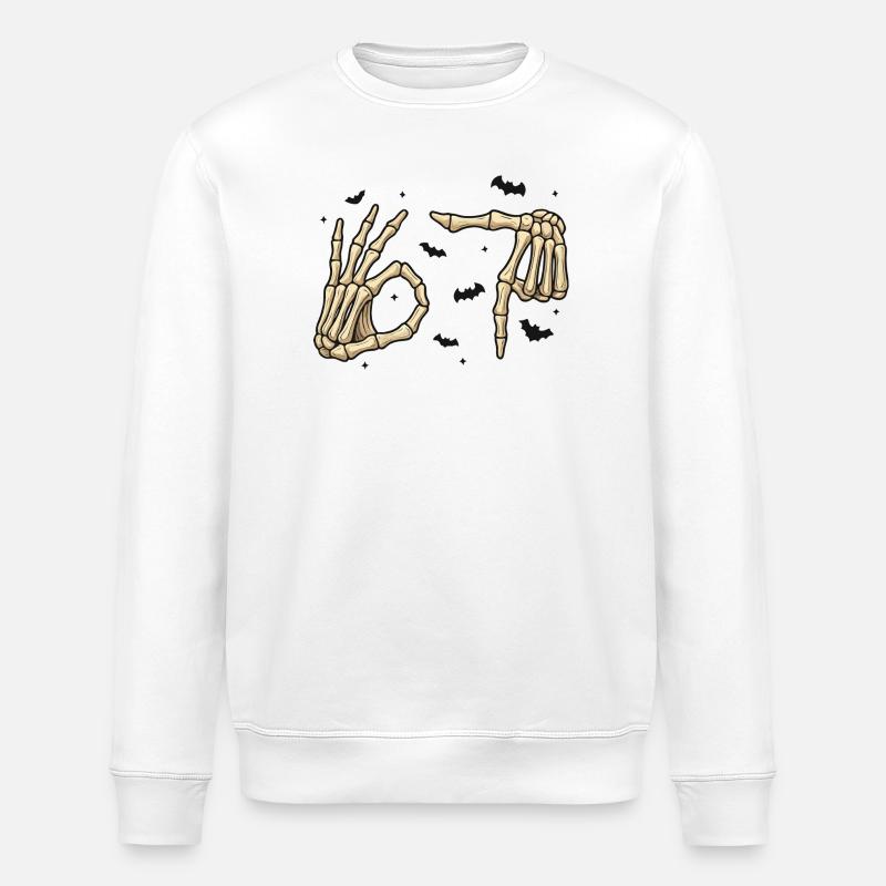 Skeleton Hands - Stanley/Stella ROLLER Unisex Organic Sweatshirt - white