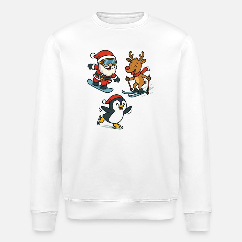 Sports d’hiver de Noël - Sweat bio ROLLER Stanley/Stella Unisexe - blanc
