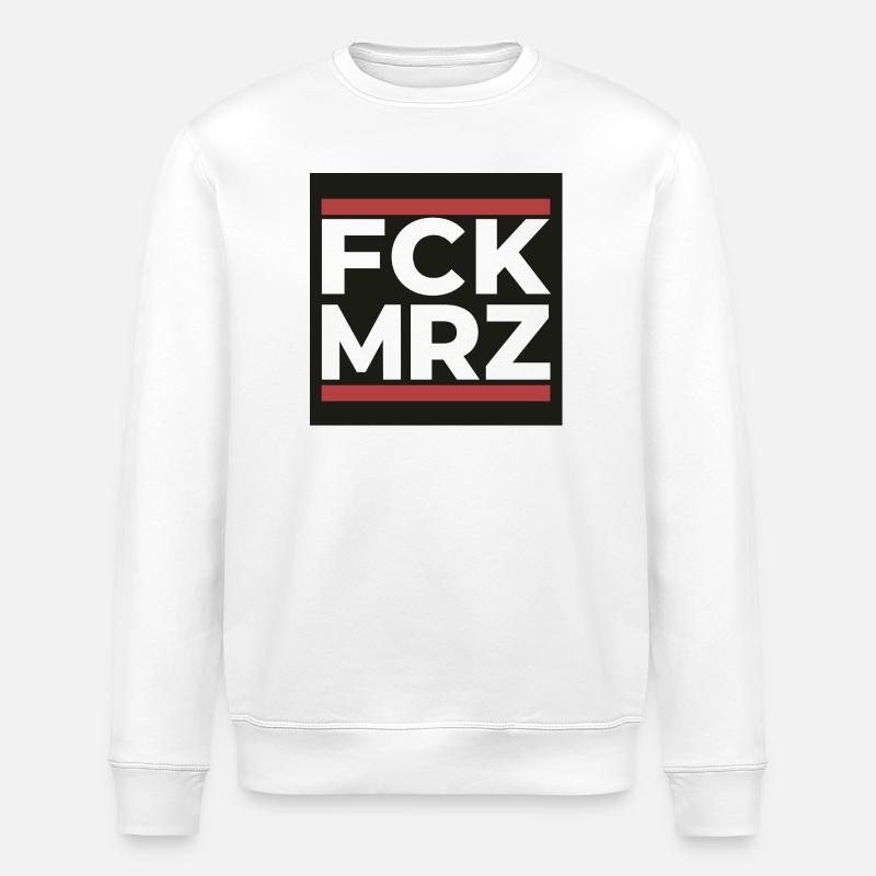 FCK Mar – Antifascist Statement Shi - Stanley/Stella ROLLER Unisex Organic Sweatshirt - white