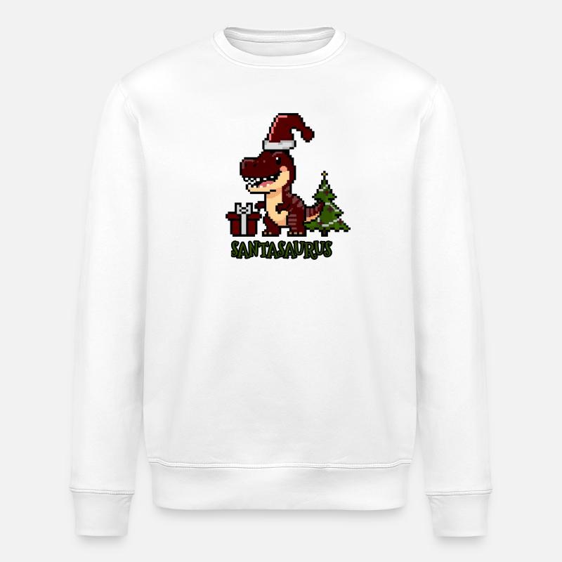 Santasaurus Dino de Noël - Sweat bio ROLLER Stanley/Stella Unisexe - blanc