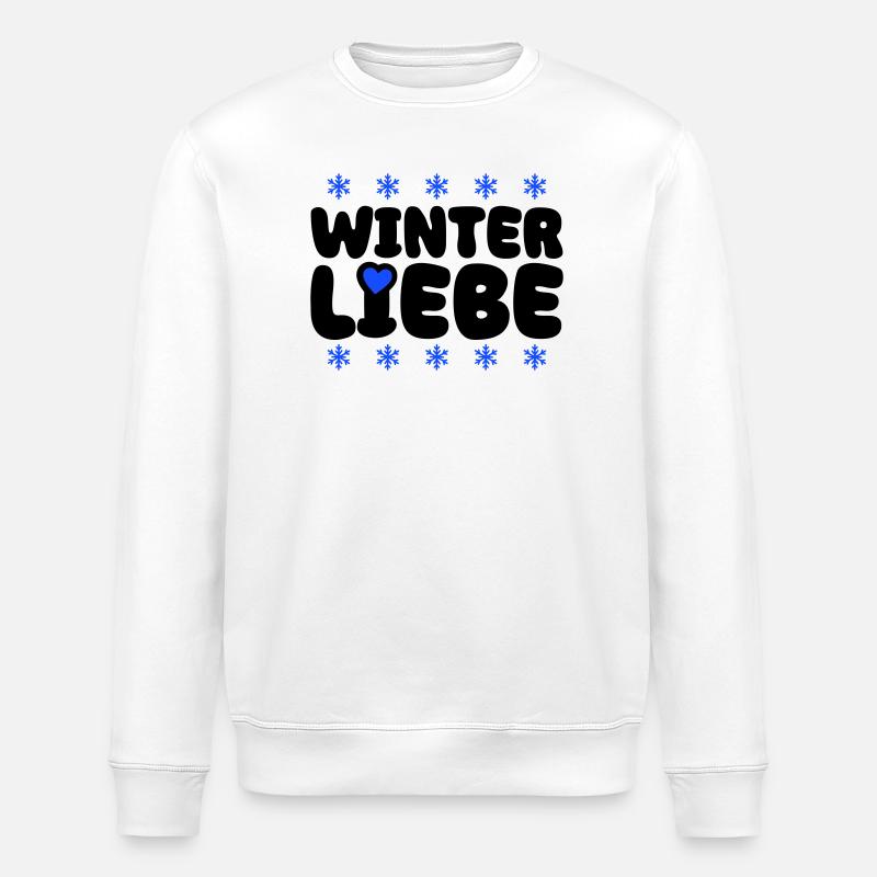 Winter Liebe Herz - Stanley/Stella Unisex Bio-Sweatshirt ROLLER - Weiß