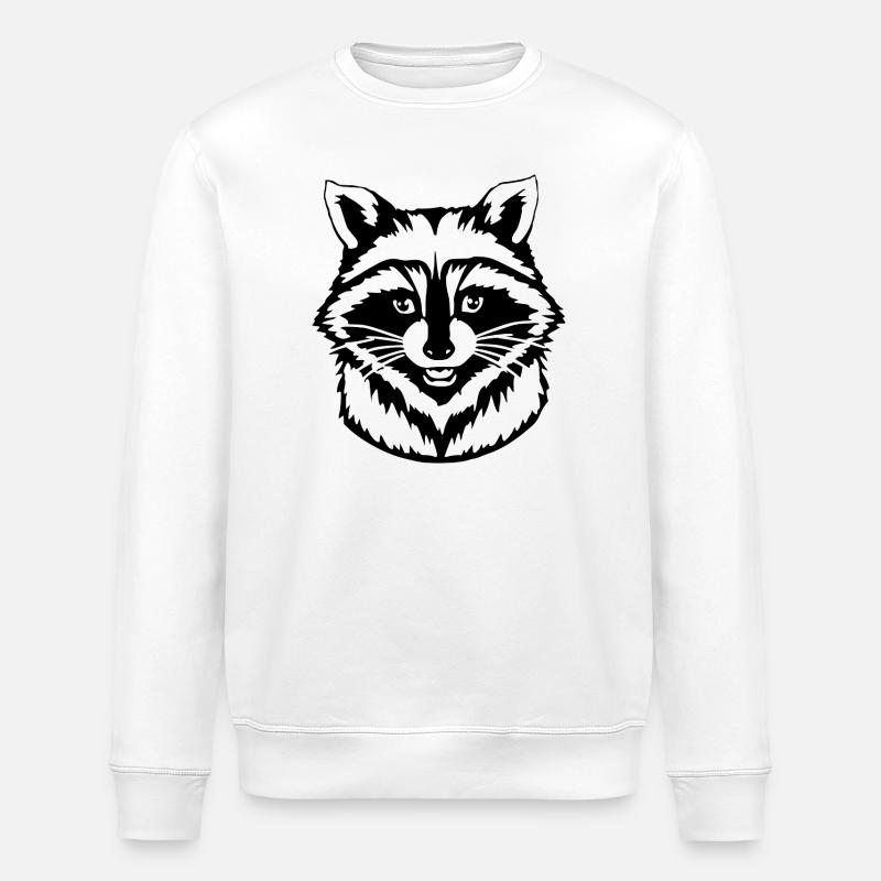 Waschbär T-shirt Geschenk - Stanley/Stella Unisex Bio-Sweatshirt ROLLER - Weiß