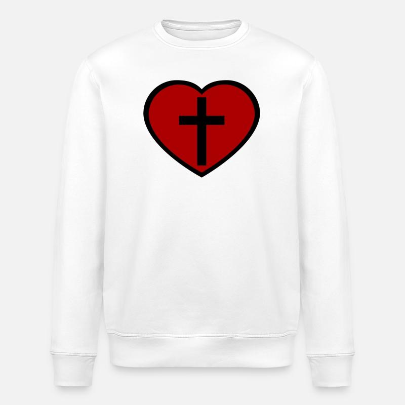 Kreuz und Herz - Stanley/Stella Unisex Bio-Sweatshirt ROLLER - Weiß