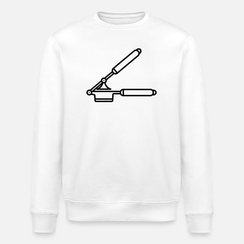  Knoblauch Presse oder Spätzle Presse - Stanley/Stella Unisex Bio-Sweatshirt ROLLER - Weiß