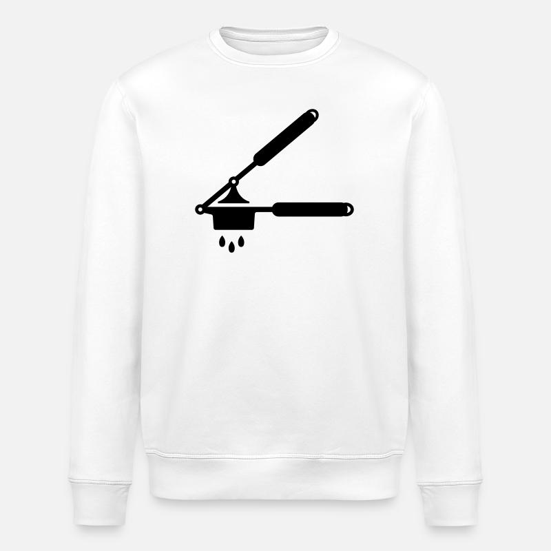 Garlic press or spaetzle press - Stanley/Stella ROLLER Unisex Organic Sweatshirt - white