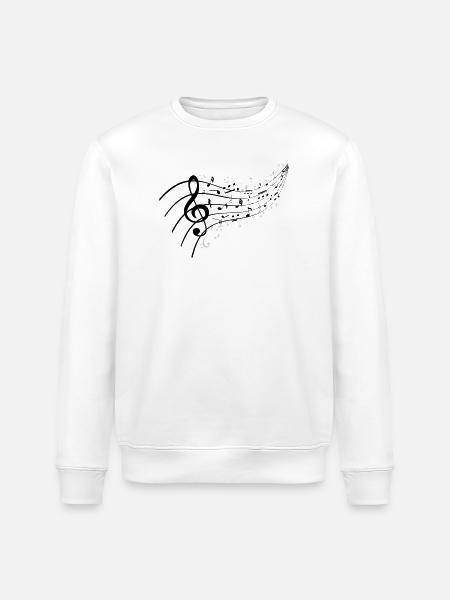 Black night with music knot - Stanley/Stella ROLLER Unisex Organic Sweatshirt - white