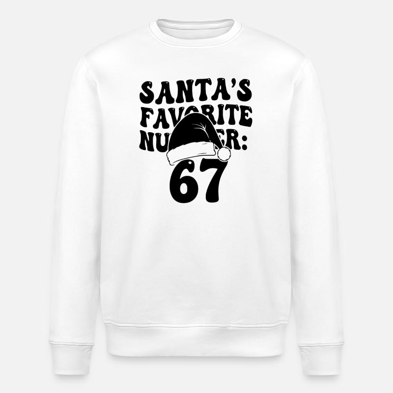 Santa's Favorite Number 67 - Stanley/Stella Unisex Bio-Sweatshirt ROLLER - Weiß