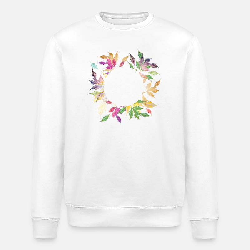 Imaginative leaf frame – delicately shimmering - Stanley/Stella ROLLER Unisex Organic Sweatshirt - white