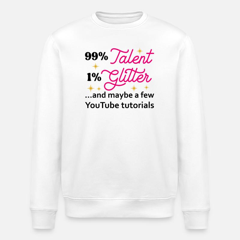 Talent Glitzer Sterne Skript - Stanley/Stella Unisex Bio-Sweatshirt ROLLER - Weiß