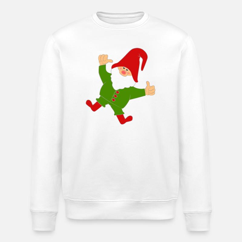 Dancing Gnome - Stanley/Stella ROLLER Unisex Organic Sweatshirt - white
