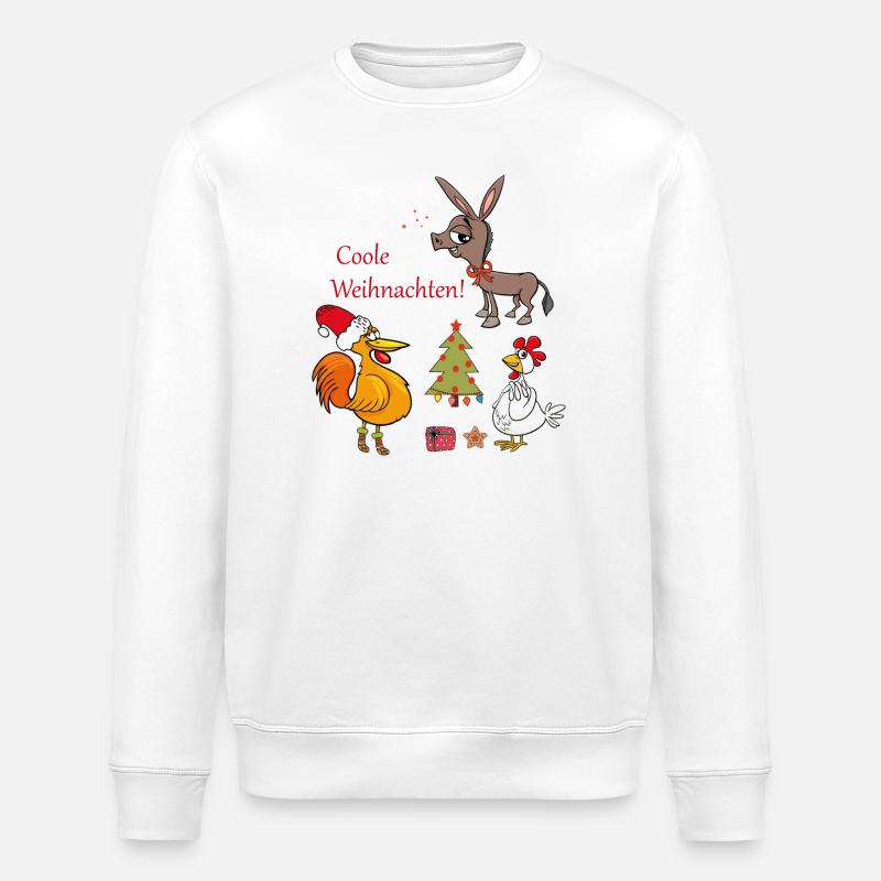 Coole Weihnachten  - Stanley/Stella Unisex Bio-Sweatshirt ROLLER - Weiß
