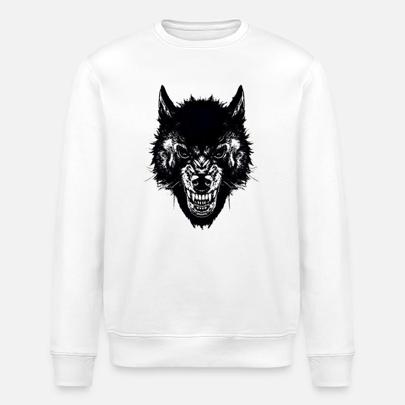 wolf - Stanley/Stella ROLLER Unisex Organic Sweatshirt - white