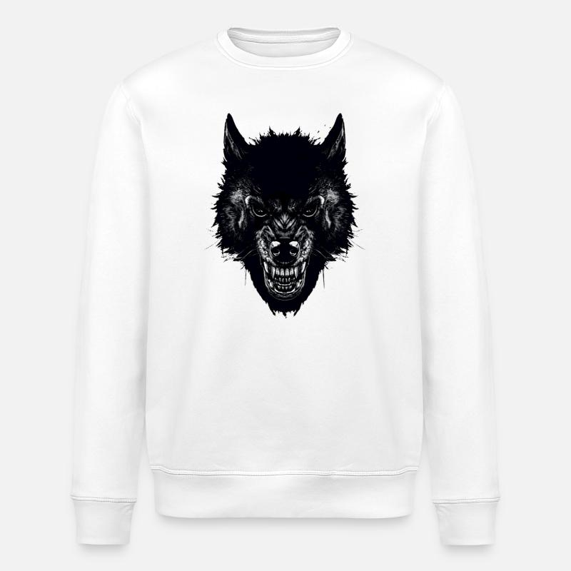 wolf - Stanley/Stella ROLLER Unisex Organic Sweatshirt - white