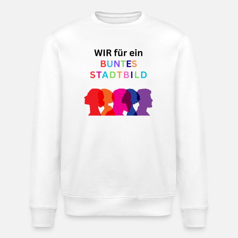 WIR FÜR EIN BUNTES STADTBILD - Stanley/Stella Unisex Bio-Sweatshirt ROLLER - Weiß