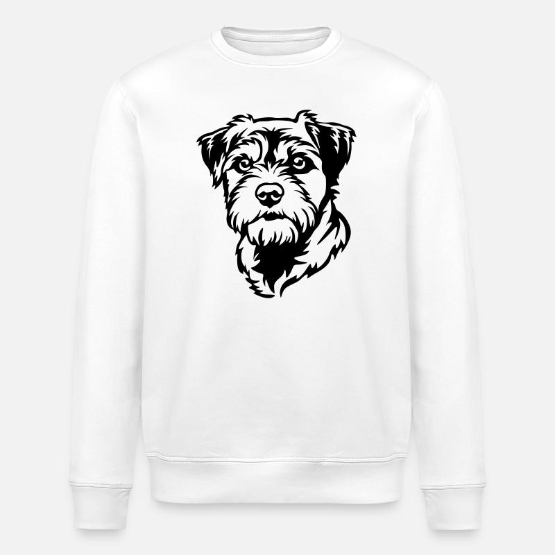 Tête de terrier de la frontière - Sweat bio ROLLER Stanley/Stella Unisexe - blanc