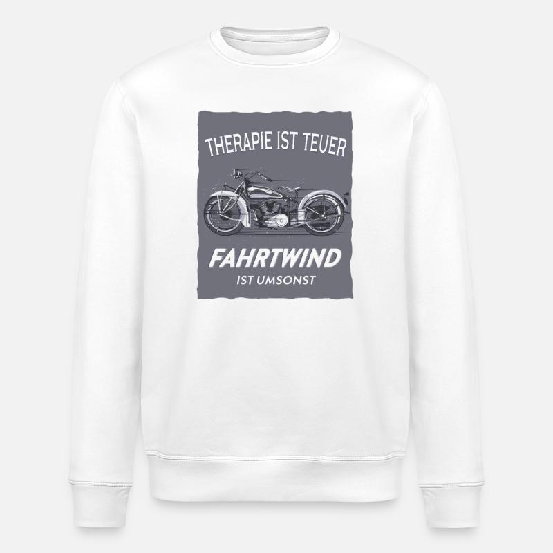 Fahrtwind statt Therapie - Stanley/Stella Unisex Bio-Sweatshirt ROLLER - Weiß
