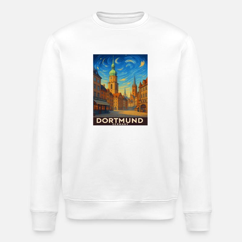 Dortmund Skyline Malerei - Stanley/Stella Unisex Bio-Sweatshirt ROLLER - Weiß