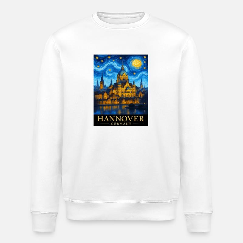 Hannover Nachtstern Skyline - Stanley/Stella Unisex Bio-Sweatshirt ROLLER - Weiß