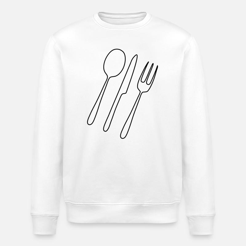 Couverts Fourchette Cuillère - Sweat bio ROLLER Stanley/Stella Unisexe - blanc
