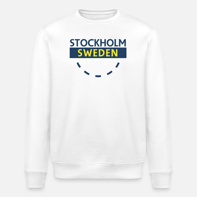 Stockholm Suède Texte en gras - Sweat bio ROLLER Stanley/Stella Unisexe - blanc