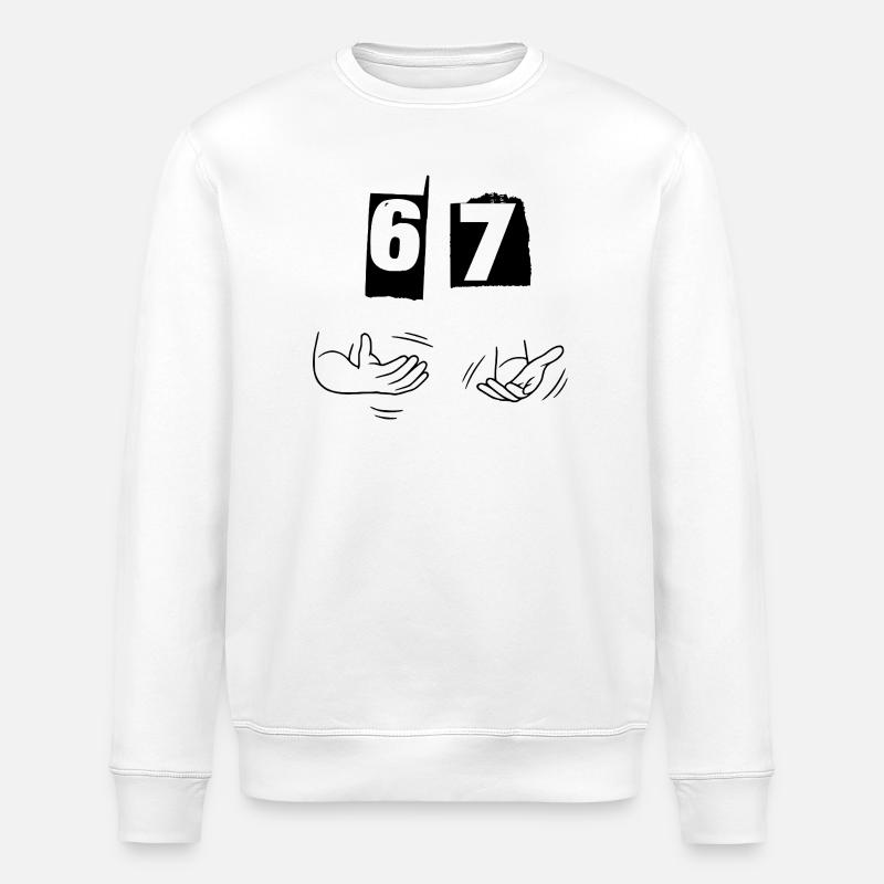 Six Seven, 67 - Stanley/Stella Unisex Bio-Sweatshirt ROLLER - Weiß