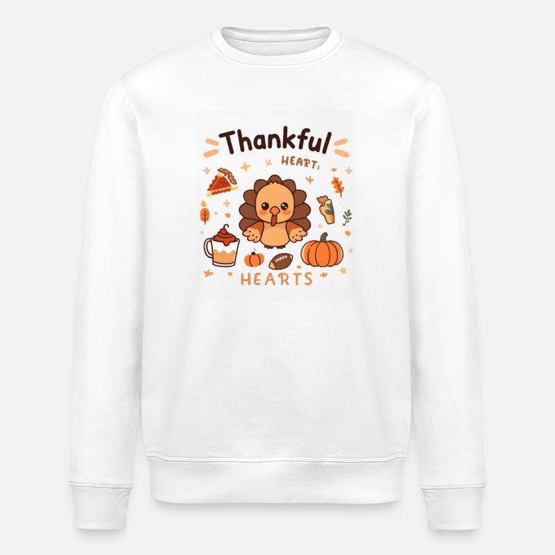 Dankbare Herzen Türkei Herbst - Stanley/Stella Unisex Bio-Sweatshirt ROLLER - Weiß