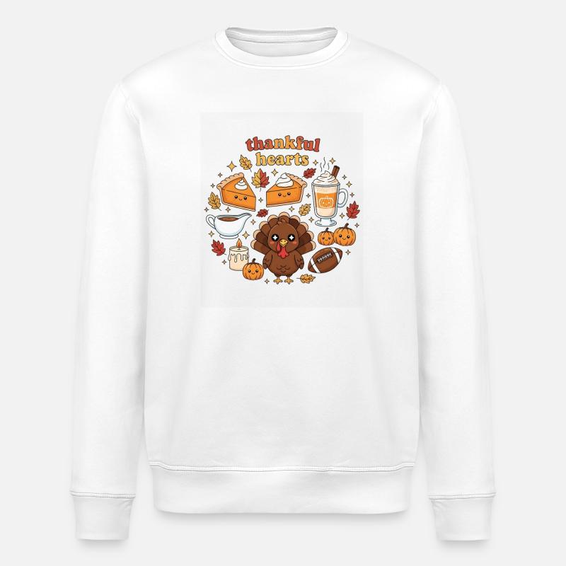 Dankbare Herzen Thanksgiving Cheer - Stanley/Stella Unisex Bio-Sweatshirt ROLLER - Weiß