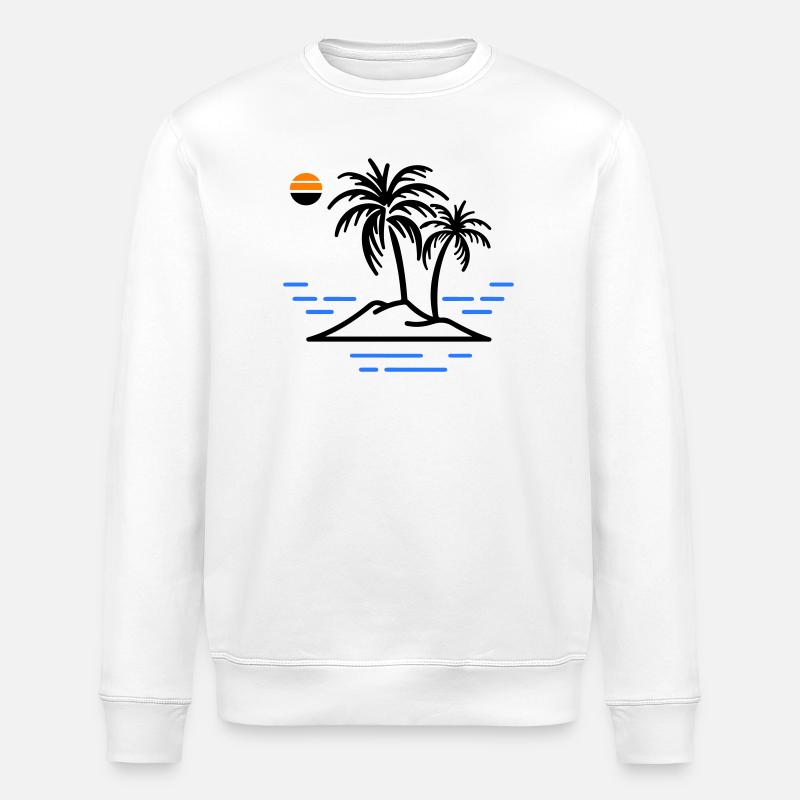 Palmen Insel - Stanley/Stella Unisex Bio-Sweatshirt ROLLER - Weiß