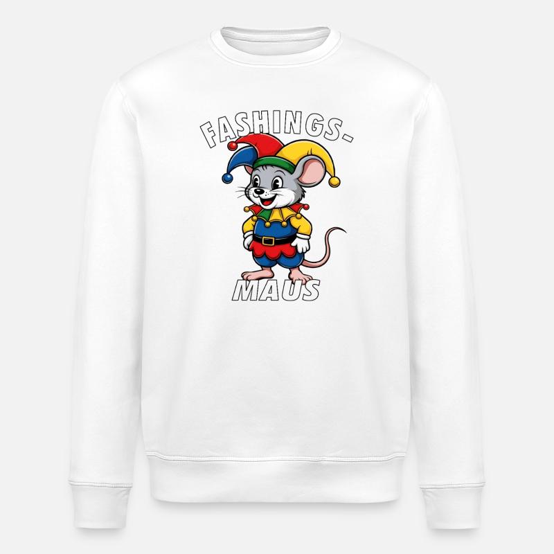 CARNIVAL MOUSE - Stanley/Stella ROLLER Unisex Organic Sweatshirt - white