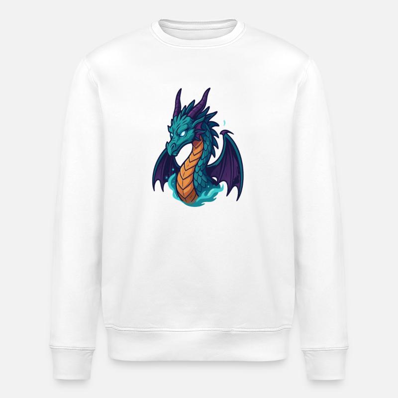 Meeresdrache Neonkopf - Stanley/Stella Unisex Bio-Sweatshirt ROLLER - Weiß