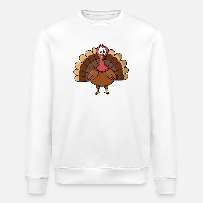 Dinde à queue large - Sweat bio ROLLER Stanley/Stella Unisexe - blanc