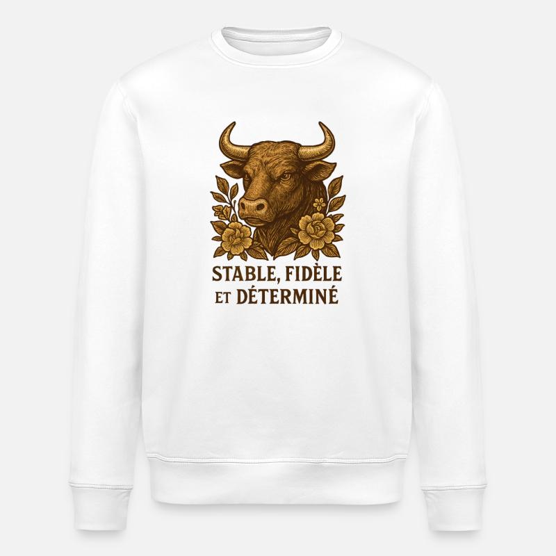 Sternzeichen Stier - Astrologie - Stanley/Stella Unisex Bio-Sweatshirt ROLLER - Weiß