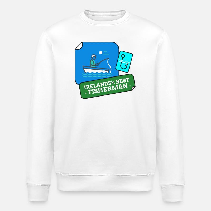 Irlands bestes Fischer-Design - Stanley/Stella Unisex Bio-Sweatshirt ROLLER - Weiß
