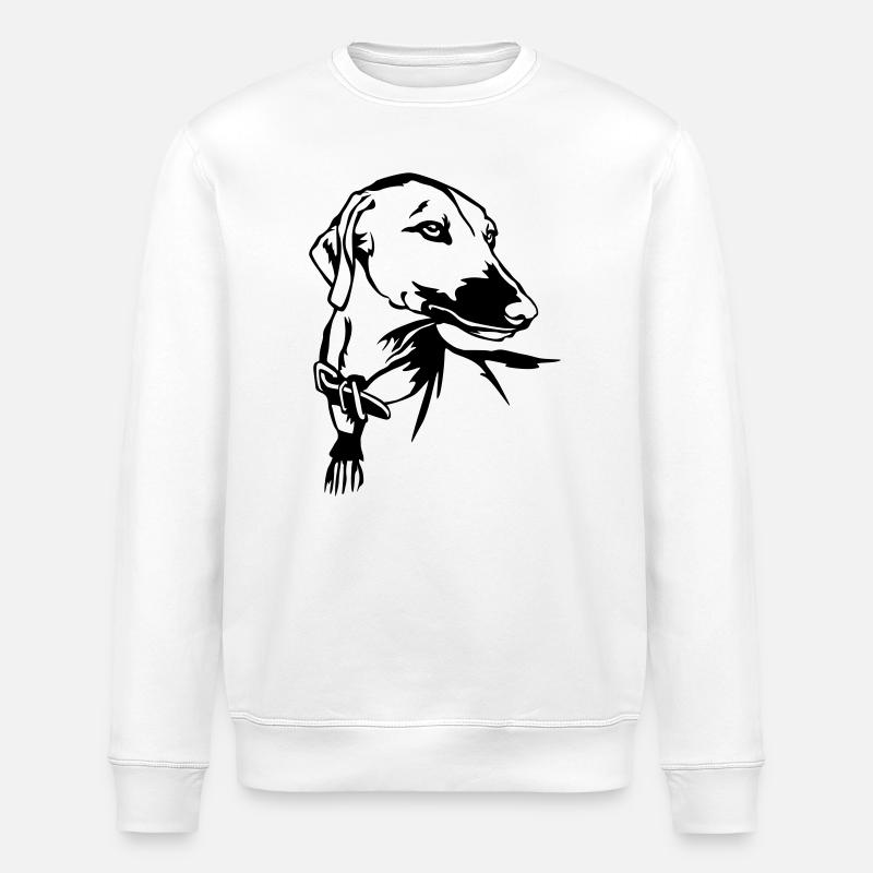 Azawakh Head - Stanley/Stella ROLLER Unisex Organic Sweatshirt - white