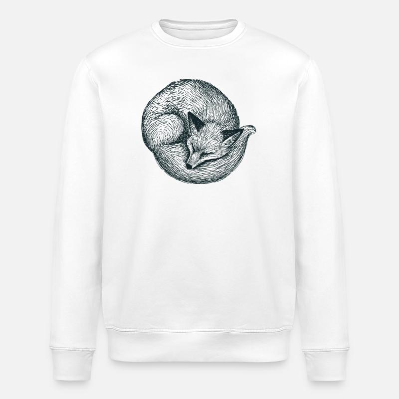 Curled up fox - Stanley/Stella ROLLER Unisex Organic Sweatshirt - white