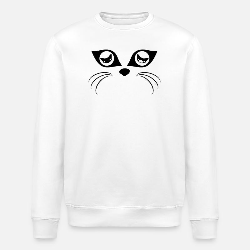 Yeux de chat (noir) - Sweat bio ROLLER Stanley/Stella Unisexe - blanc
