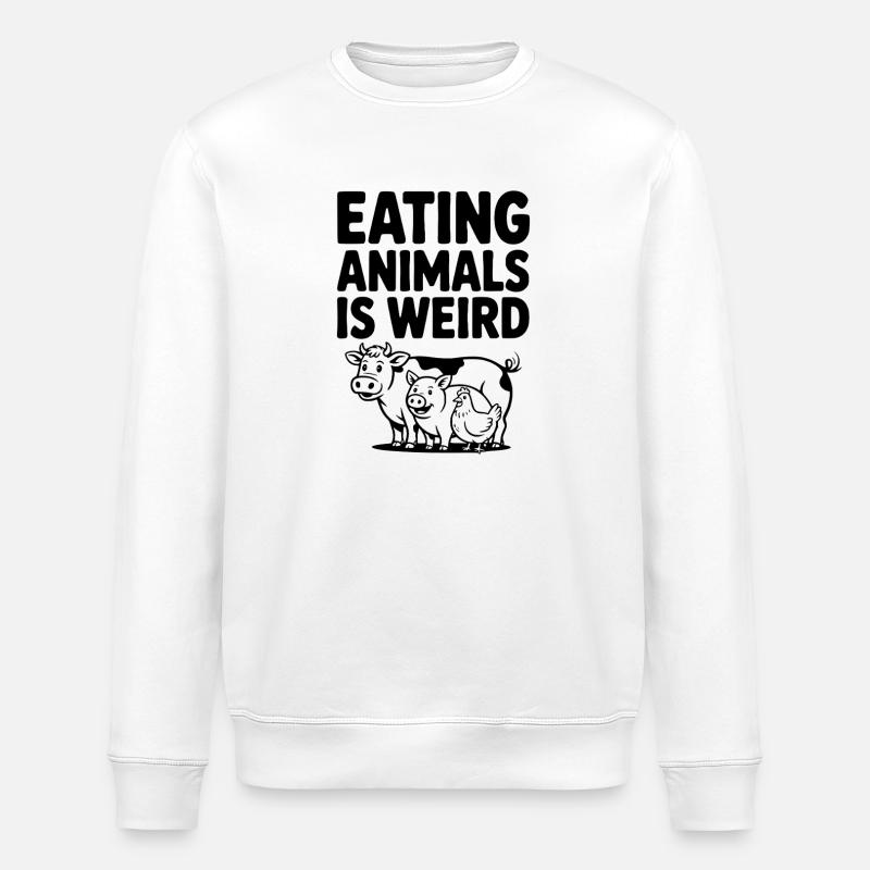 Manger des animaux, c’est bizarre - Sweat bio ROLLER Stanley/Stella Unisexe - blanc