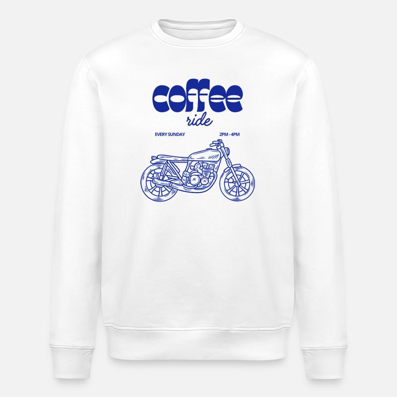 Coffee Ride Motorrad  - Stanley/Stella Unisex Bio-Sweatshirt ROLLER - Weiß