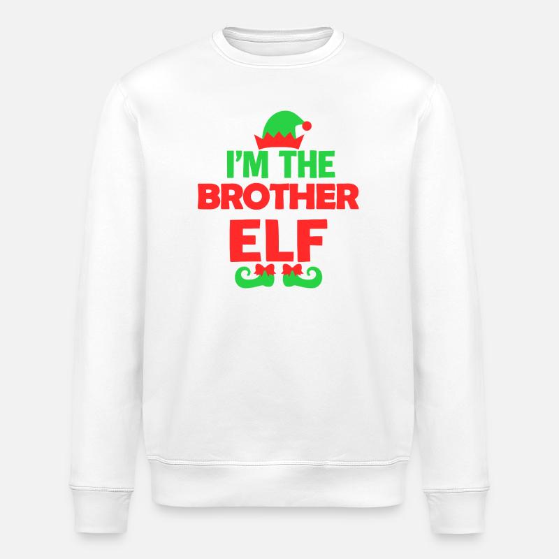 Ich bin der Bruder Elf - Stanley/Stella Unisex Bio-Sweatshirt ROLLER - Weiß
