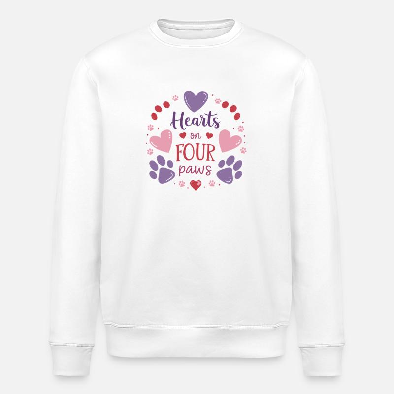 Herzen auf vier Pfoten - Stanley/Stella Unisex Bio-Sweatshirt ROLLER - Weiß