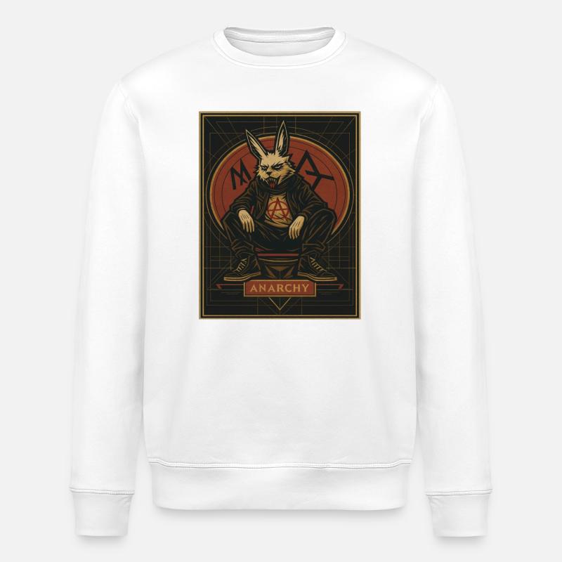 Anarchischer Hase im Punk-Stil - Stanley/Stella Unisex Bio-Sweatshirt ROLLER - Weiß