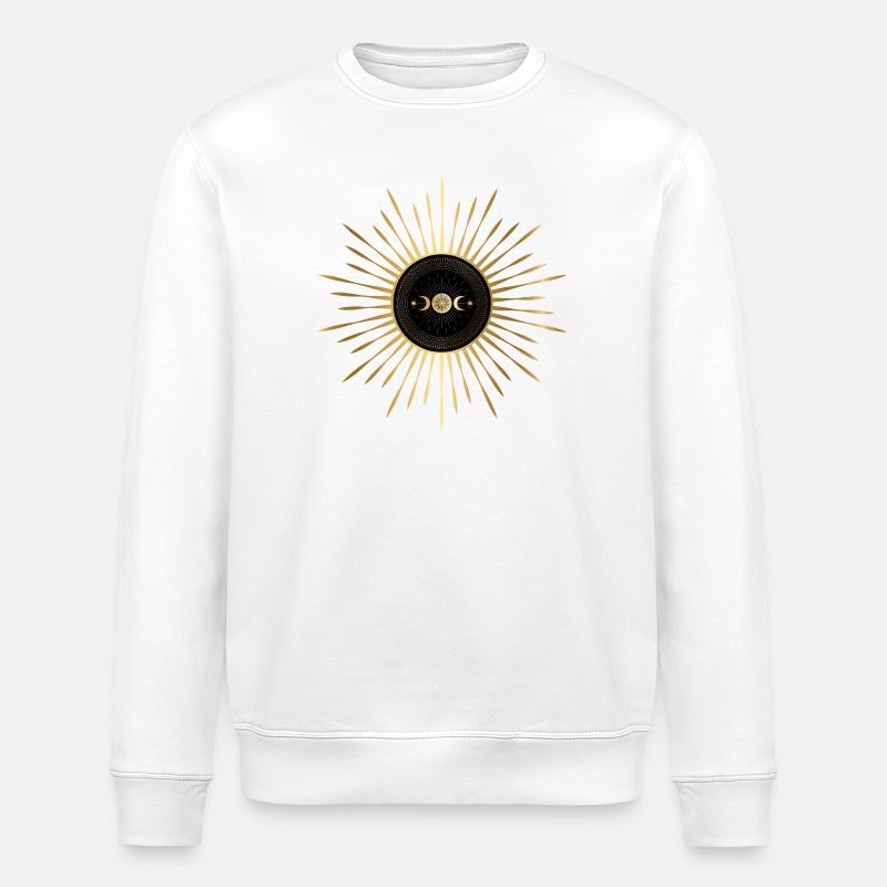 Gyldent Daggry, Sol og Måne - Stanley/Stella økologisk unisex-sweatshirt ROLLER - hvid