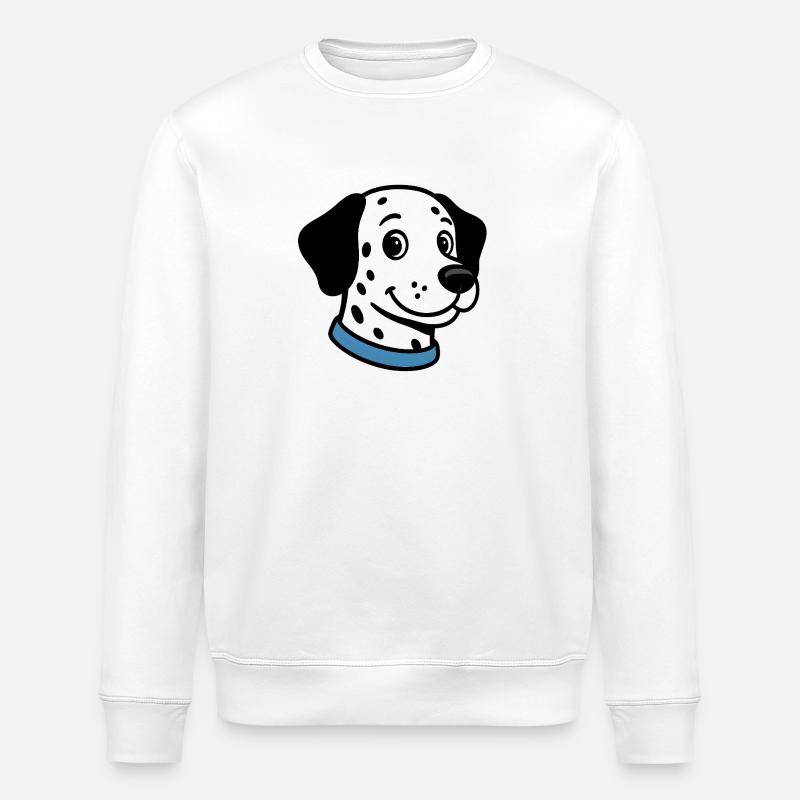 Dalmatien avec collier bleu - Sweat bio ROLLER Stanley/Stella Unisexe - blanc