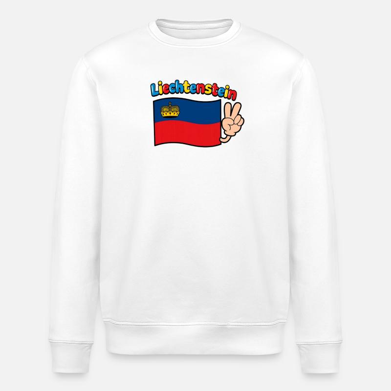 Drapeau du Liechtenstein - Sweat bio ROLLER Stanley/Stella Unisexe - blanc