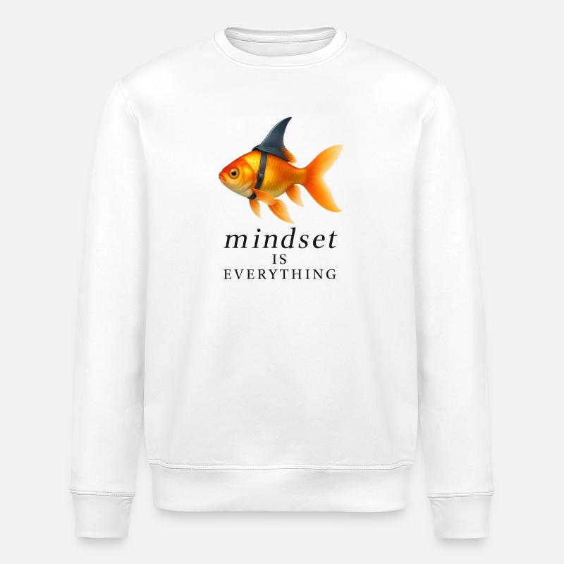 Goldfish Mindset Harness Design, Motivierend - Stanley/Stella Unisex Bio-Sweatshirt ROLLER - Weiß