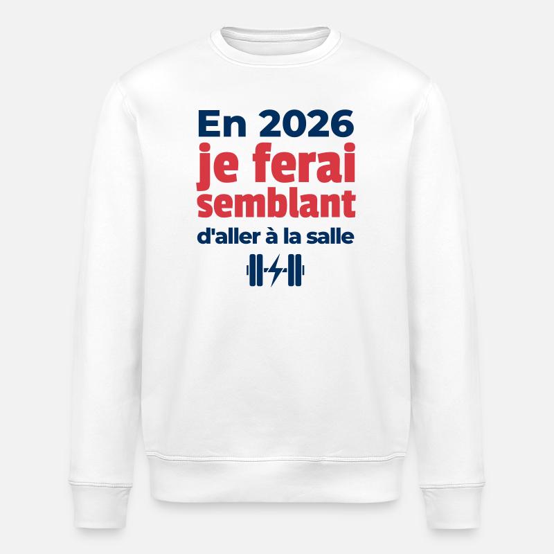 Year-end resolution - Stanley/Stella ROLLER Unisex Organic Sweatshirt - white