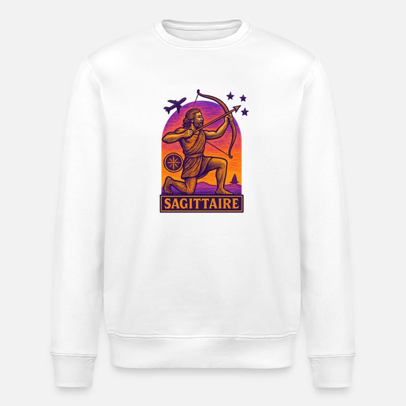 Sternzeichen Schütze - Astrologie - Stanley/Stella Unisex Bio-Sweatshirt ROLLER - Weiß